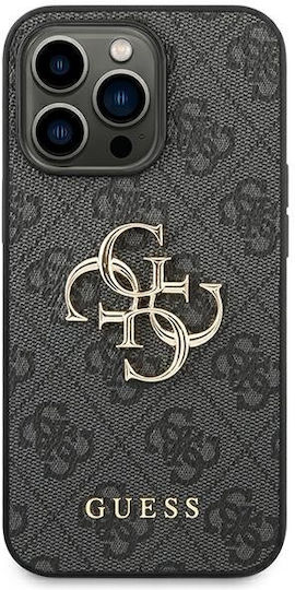 Guess Metal Logo Umschlag Rückseite Kunststoff Gray (iPhone 14 Pro Max)
