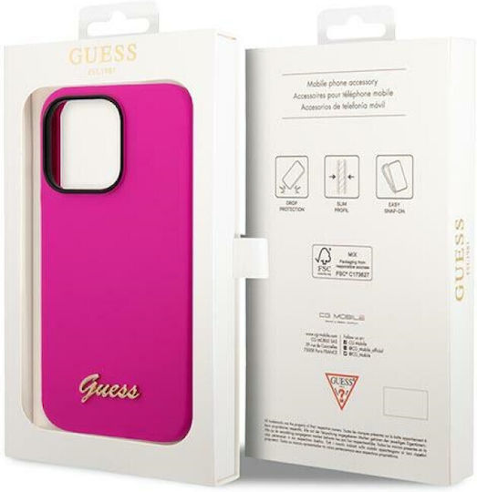 Guess Vintage Back Cover Σιλικόνης Fuchsia (iPhone 14 Pro)
