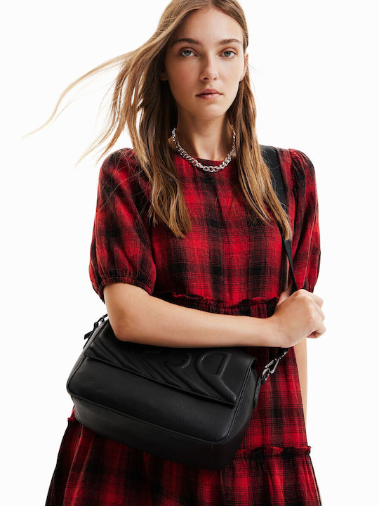 Desigual Γυναικεία Flap Bag Χιαστί Μαύρη