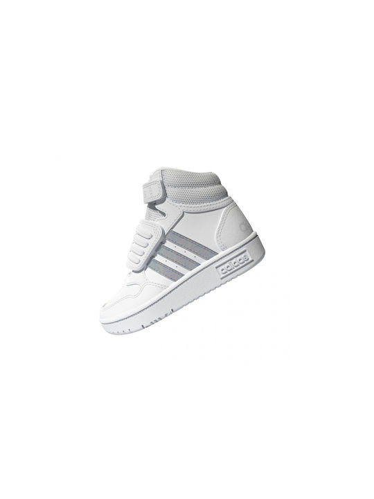 Adidas Παιδικά Sneakers High Hoops Mid 3.0 Λευκά