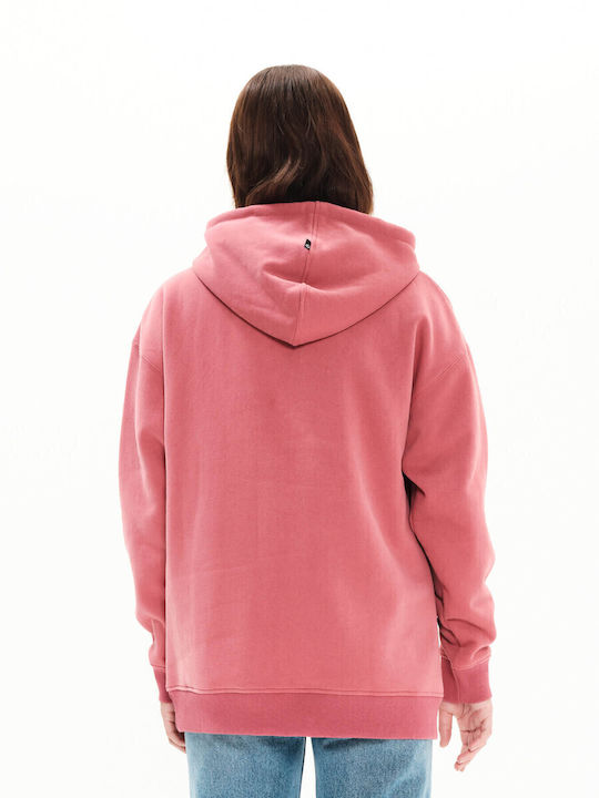 Women's Sweatshirt Hooded Coral Rose