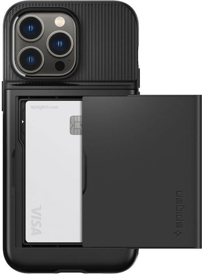 Spigen Slim Armor CS Back Cover Plastic / Silicone with Card Holder Black iPhone 14 Pro