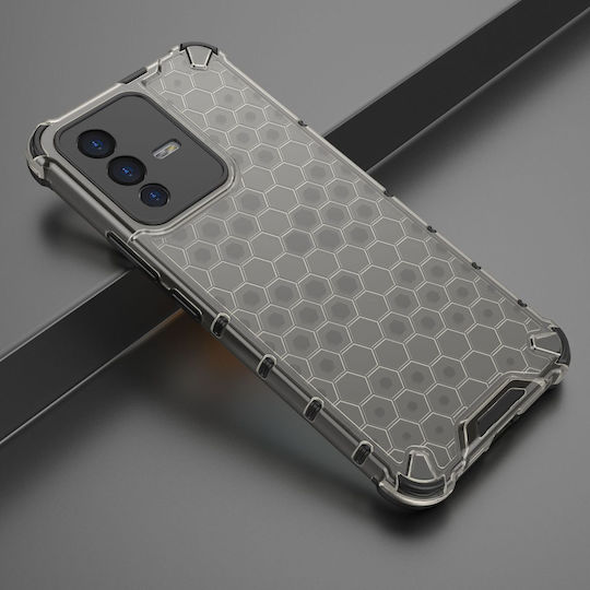 Hurtel Honeycomb Задна корица Пластмаса / Силикон Черен (Vivo V23 5G)