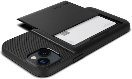 Spigen Slim Armor CS Umschlag Rückseite Kunststoff / Silikon 2mm mit Kartenhalter Schwarz (iPhone 14 Plus)