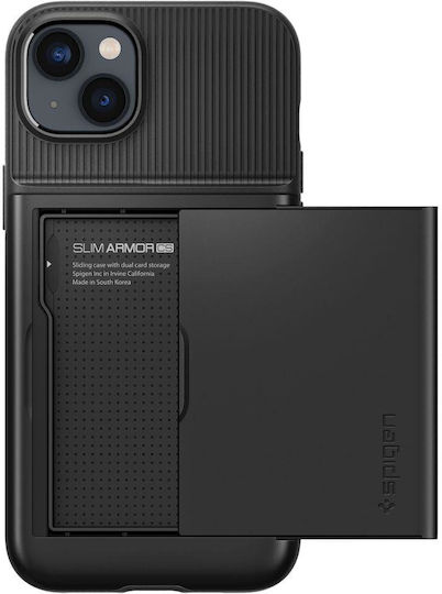 Spigen Slim Armor CS Umschlag Rückseite Kunststoff / Silikon 2mm mit Kartenhalter Schwarz (iPhone 14 Plus)