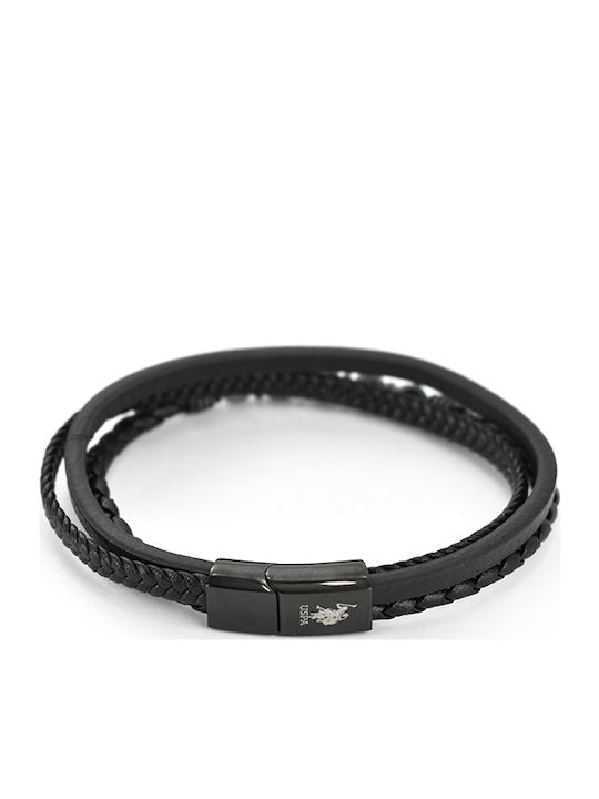 U.S. Polo Assn. Brandon Ανδρικό Βραχιόλι από Δέρμα 21.5cm