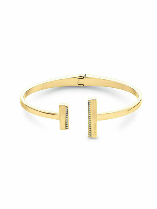 Calvin Klein Bracelet Id made of Steel Gold Plated with Zircon