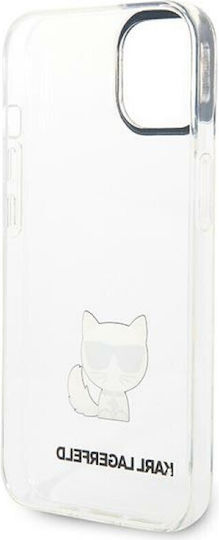 Karl Lagerfeld Choupette Umschlag Rückseite Kunststoff Transparent (iPhone 14 Plus)