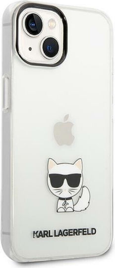 Karl Lagerfeld Choupette Umschlag Rückseite Kunststoff Transparent (iPhone 14 Plus)