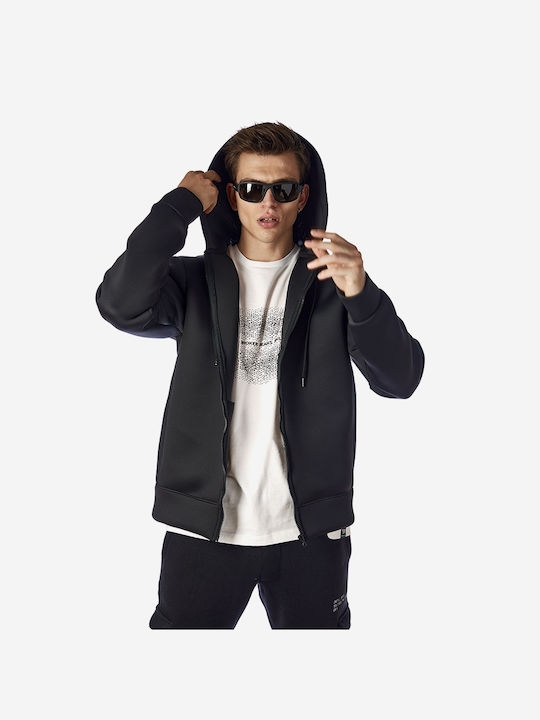 Brokers Jeans Men's Sweatshirt with Hood and Pockets Black