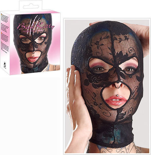You2Toys Bad Kitty Head Mask Black Lace BDSM Mask in Black Color
