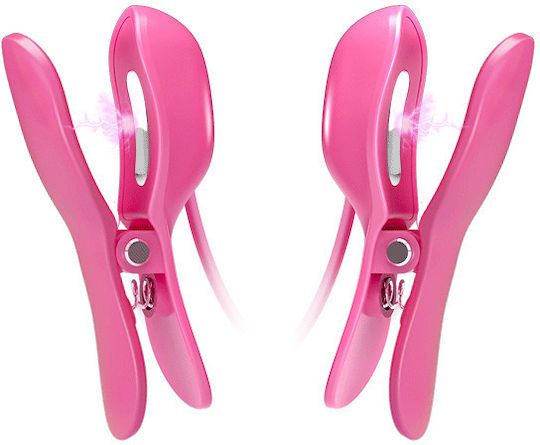Pretty Love Romantic Wave for Electro-stimulation Vibrating Nipple Clamps with Electro Shock Stimulate in Purple Color