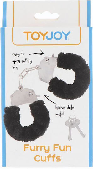 ToyJoy Furry Fun Cuffs Χειροπέδες σε Μαύρο Χρώμα