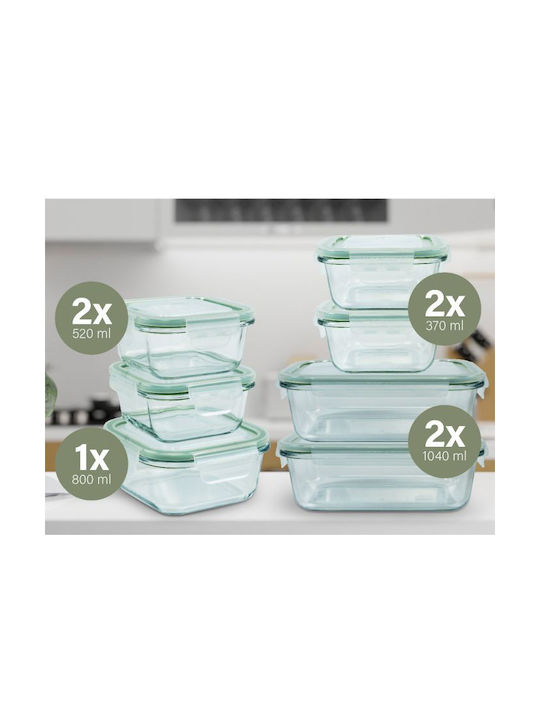 C-FHD 4010 G Lunch Box Glass Green 1040ml 7pcs