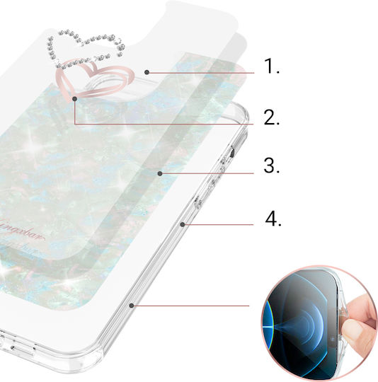 Kingxbar Epoxy Задна корица Силикон Многоцветен (iPhone 13 Pro Max)