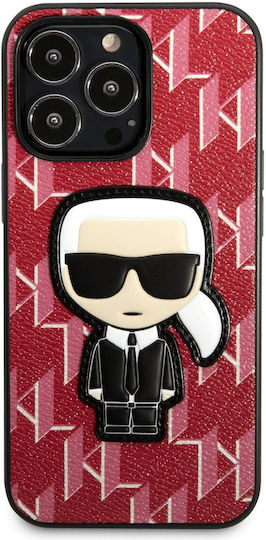 Karl Lagerfeld Monogram Ikonik Umschlag Rückseite Silikon Rot (iPhone 13 Pro Max)