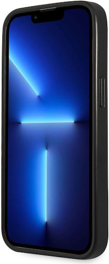 Guess Saffiano Triangle Logo Задна корица Пластмаса Сребрист (iPhone 13 Pro)