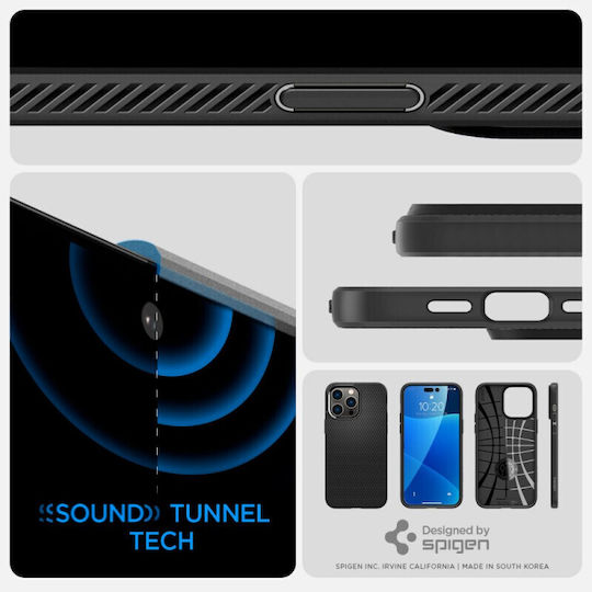 Spigen Liquid Air Back Cover Σιλικόνης Matte Black (iPhone 14 Pro Max)