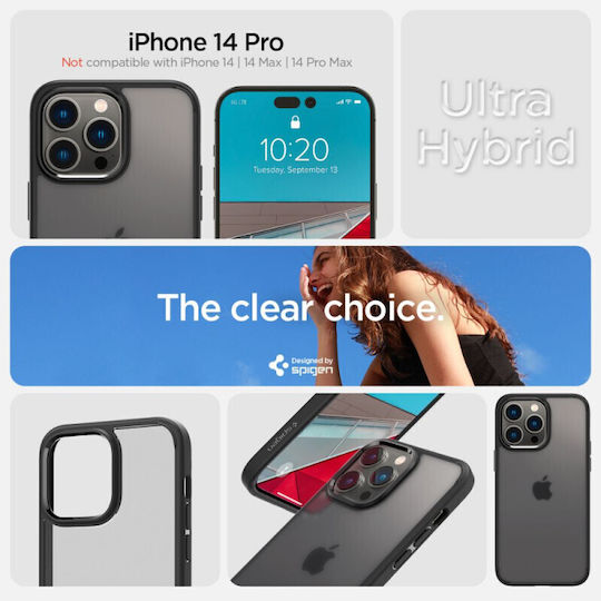 Spigen Ultra Hybrid Back Cover Plastic 2mm Frost Black (iPhone 14 Pro)