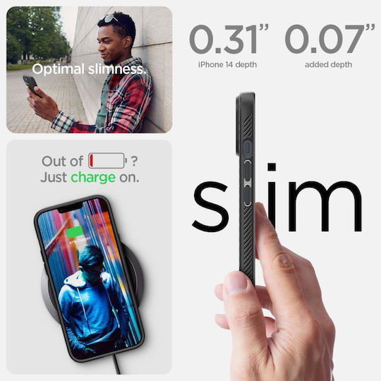 Spigen Liquid Air Umschlag Rückseite Silikon Matte Black (iPhone 14 Plus)