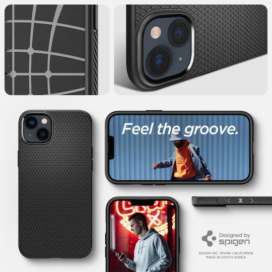 Spigen Liquid Air Umschlag Rückseite Silikon Matte Black (iPhone 14 Plus)