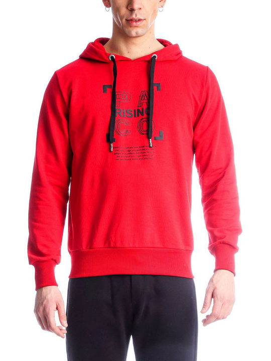 Paco & Co Herren Sweatshirt mit Kapuze Rot