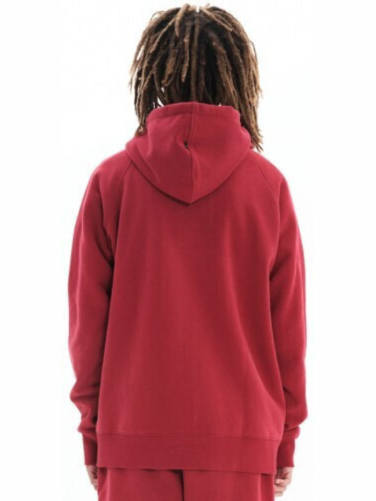 Emerson Men's Sweatshirt Jacket with Hood and Pockets Red