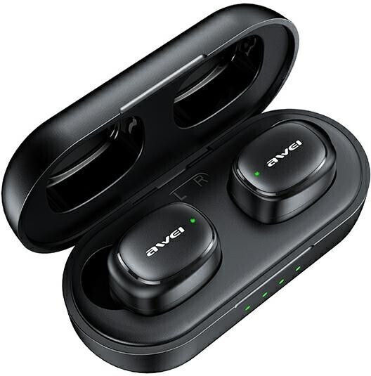 Awei T13 Pro In-ear Bluetooth Handsfree Earphones with Sweat Resistance and Charging Case Black