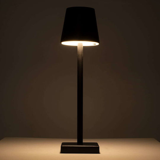 GloboStar Nega Metal Lampă de masă LED cu Abajur Negru și Bază