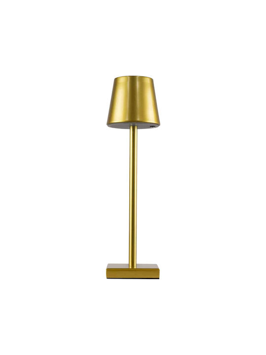 GloboStar Nega Outdoor Desktop LED Lamp 2.2W with Warm White Light IP44 Gold