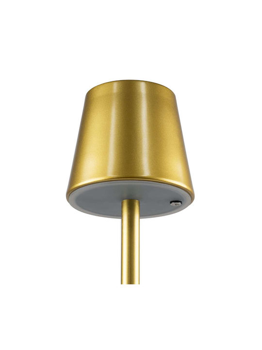 GloboStar Nega Outdoor Desktop LED Lamp 2.2W with Warm White Light IP44 Gold