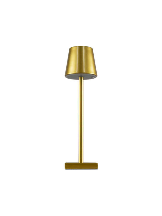 GloboStar Nega Outdoor Desktop LED Lamp 2.2W with Warm White Light IP44 Gold