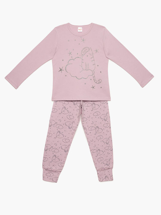 Minerva Set Top & Bottom Kids Winter Cotton Pyjamas Lilac