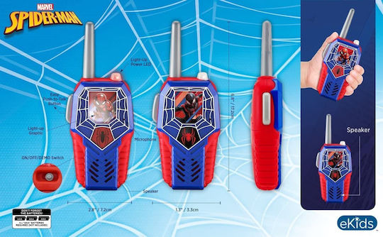 eKids Spiderman Walkie Talkies Μπλε-Κόκκινο για 3+ Ετών 2τμχ