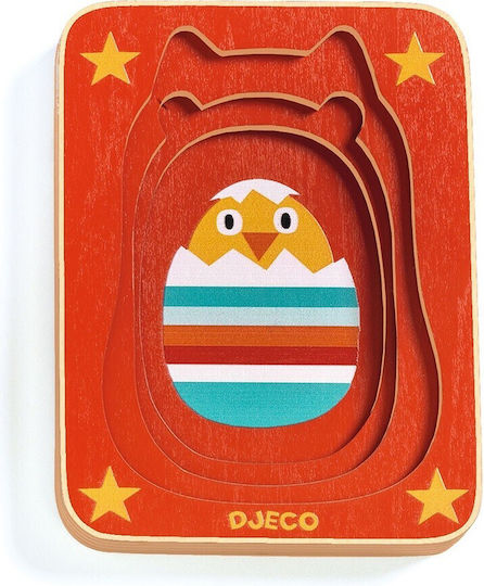 Wooden Kids Puzzle Pegged Max And His Friends For 1+ Years 4pcs Djeco