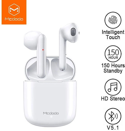 Mcdodo HP-530 Earbud Bluetooth Handsfree Căști cu Carcasă de Încărcare Alb
