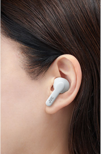 JVC HA-A3T Earbud Bluetooth Handsfree Ακουστικά με Αντοχή στον Ιδρώτα και Θήκη Φόρτισης Λευκά