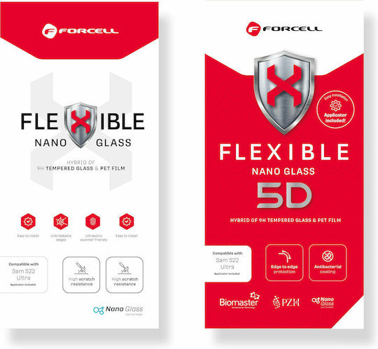 Forcell Flexible Nano 5D Full Glue Full Face Tempered Glass Black for iPhone 17e / 16e / 14 / 13 / 13 Pro