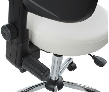 Wheeled Stool with Backrest White