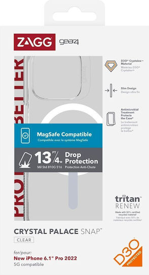 Gear4 Crystal Palace MagSafe Back Cover Πλαστικό Διάφανο (iPhone 14 Pro)
