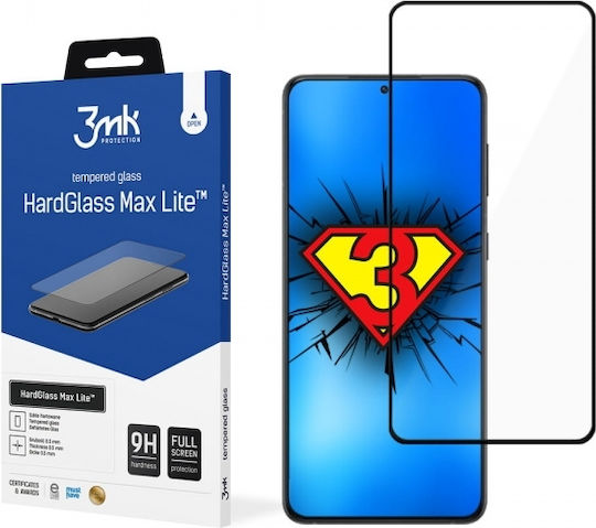 3MK Hardglass Max Lite Vollflächig gehärtetes Glas Schwarz (Poco M4 Pro)