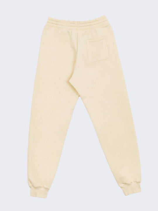 Rib Cuff Talie înaltă Pantaloni de Trening cu elastic Ecru