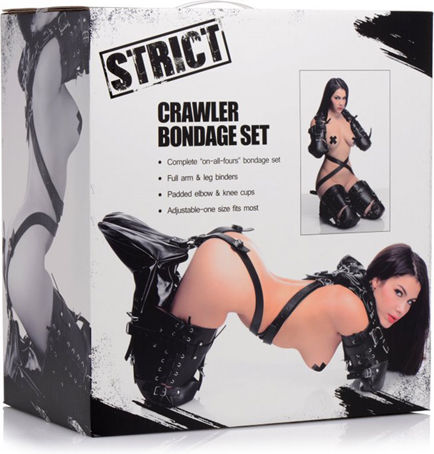 XR Strict Leather Pet Crawler Bondage Set Σετ για Δέσιμο Άκρων σε Μαύρο Χρώμα