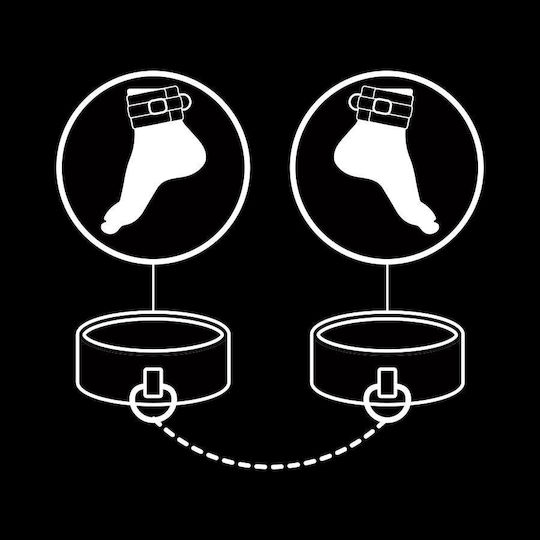 Fetish Submissive Ankle Cuffs Vegan Leather Handcuffs in Black Color