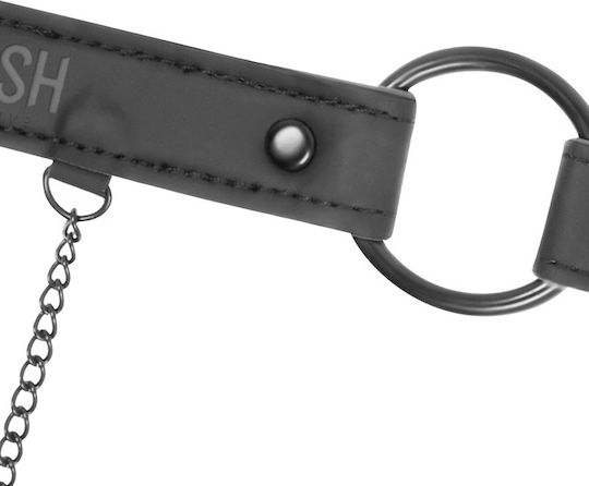 Fetish Submissive Ring Gag Nipple Clamps Kit BDSM în Culoare Negru