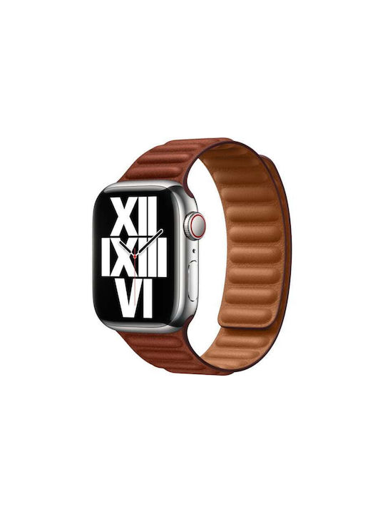 Apple Leather Link S/M Curea Piele Umber (Apple Watch 38/40/41mm) MP813ZM/A