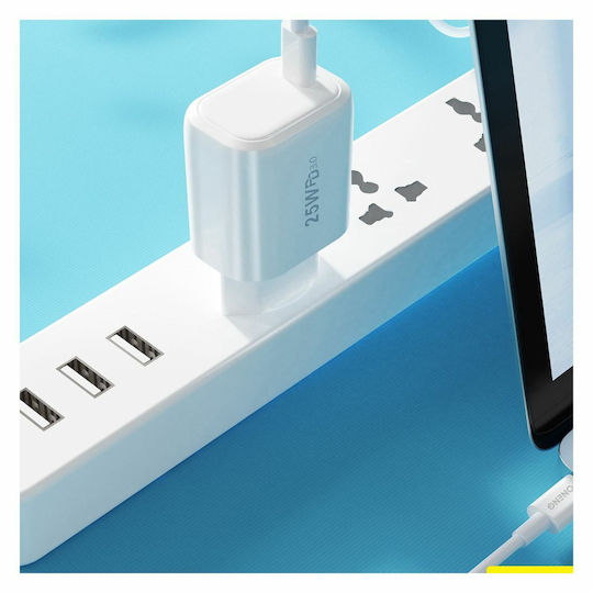 Foneng Încărcător Fără Cablu cu Port USB-C 25W Livrarea energiei Albς (EU40)