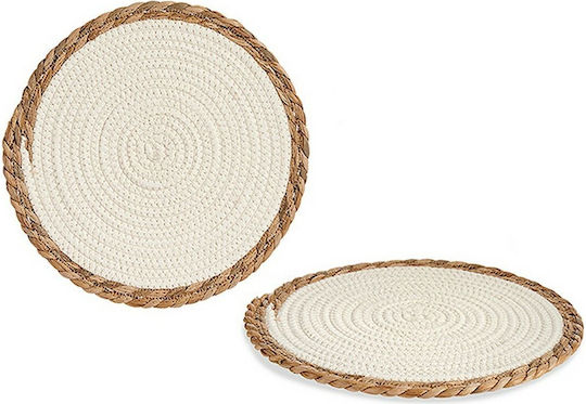 BigBuy Σουπλά Στρογγυλό Ψάθινο Μπεζ 30cm