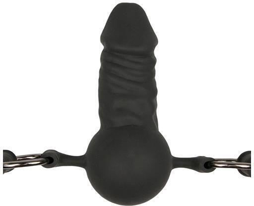 Easytoys Ball Gag with Silicone Dong Φίμωτρο σε Μαύρο Χρώμα
