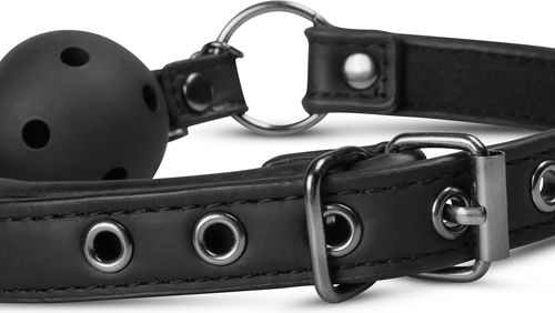 Easytoys Open Ball Gag with Nipple Clamps BDSM Kit σε Μαύρο Χρώμα